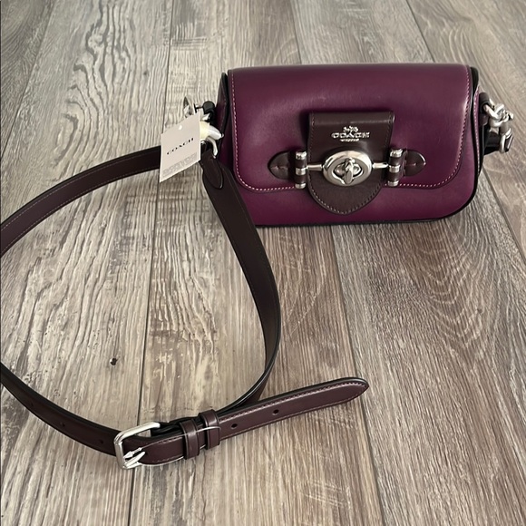Coach Purple Leather Crossbody Bag New with tag - Picture 1 of 16